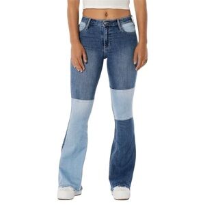 Hollister High Rise Vintage Flair Patchwork Denim Jeans — Size 13L/31